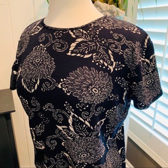 Evan Picone  Black and Cream Crop Top size Large - Picture 1 of 6